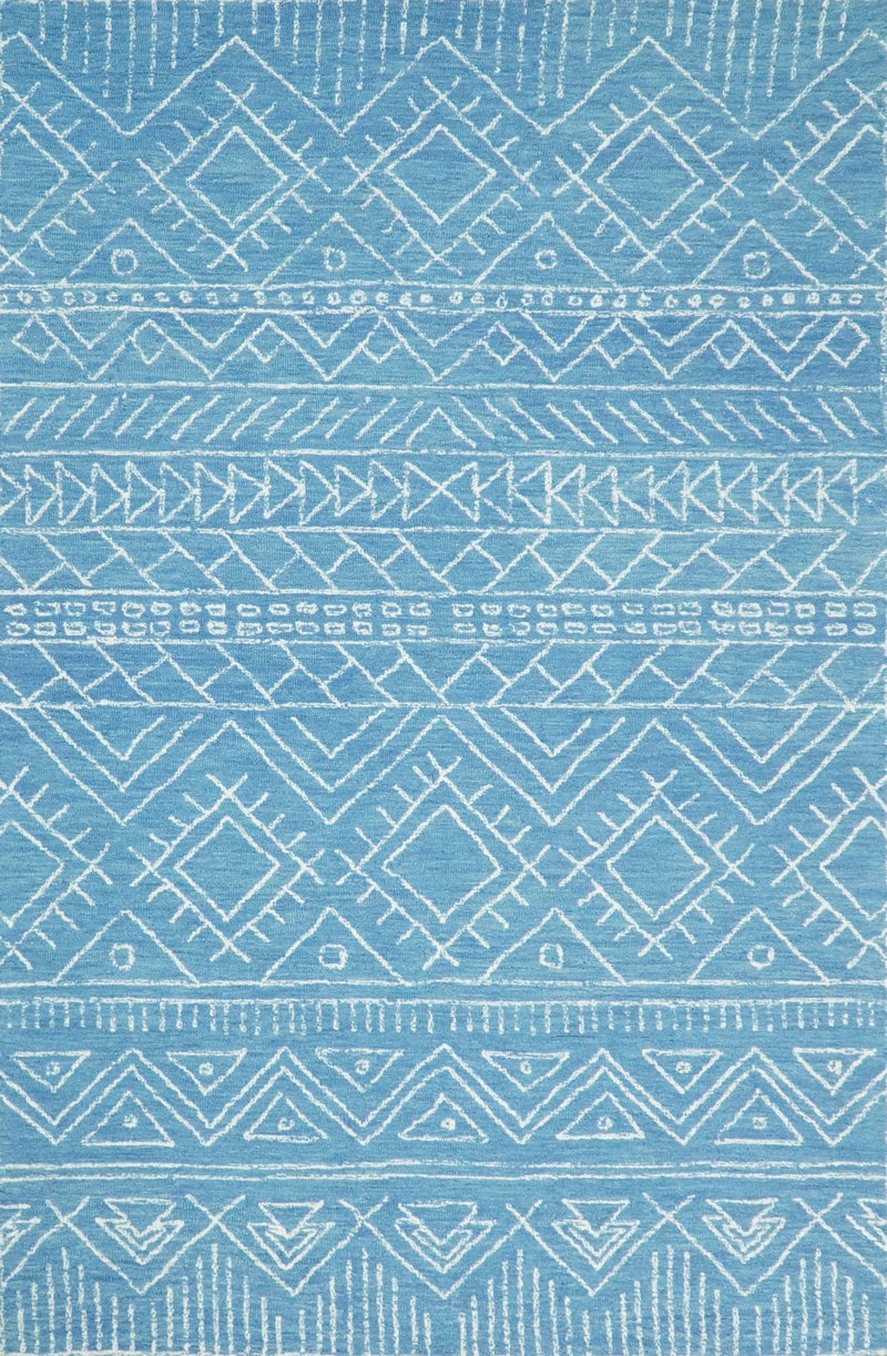 Blue Modern Contemporary Hand Tufted Wool Area Rug by The Rug Decor
