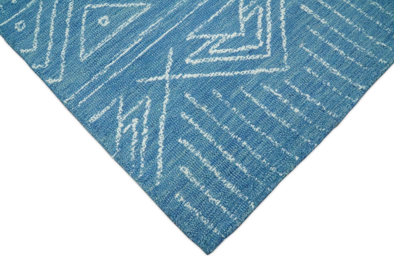 Blue Modern Contemporary Hand Tufted Wool Area Rug by The Rug Decor