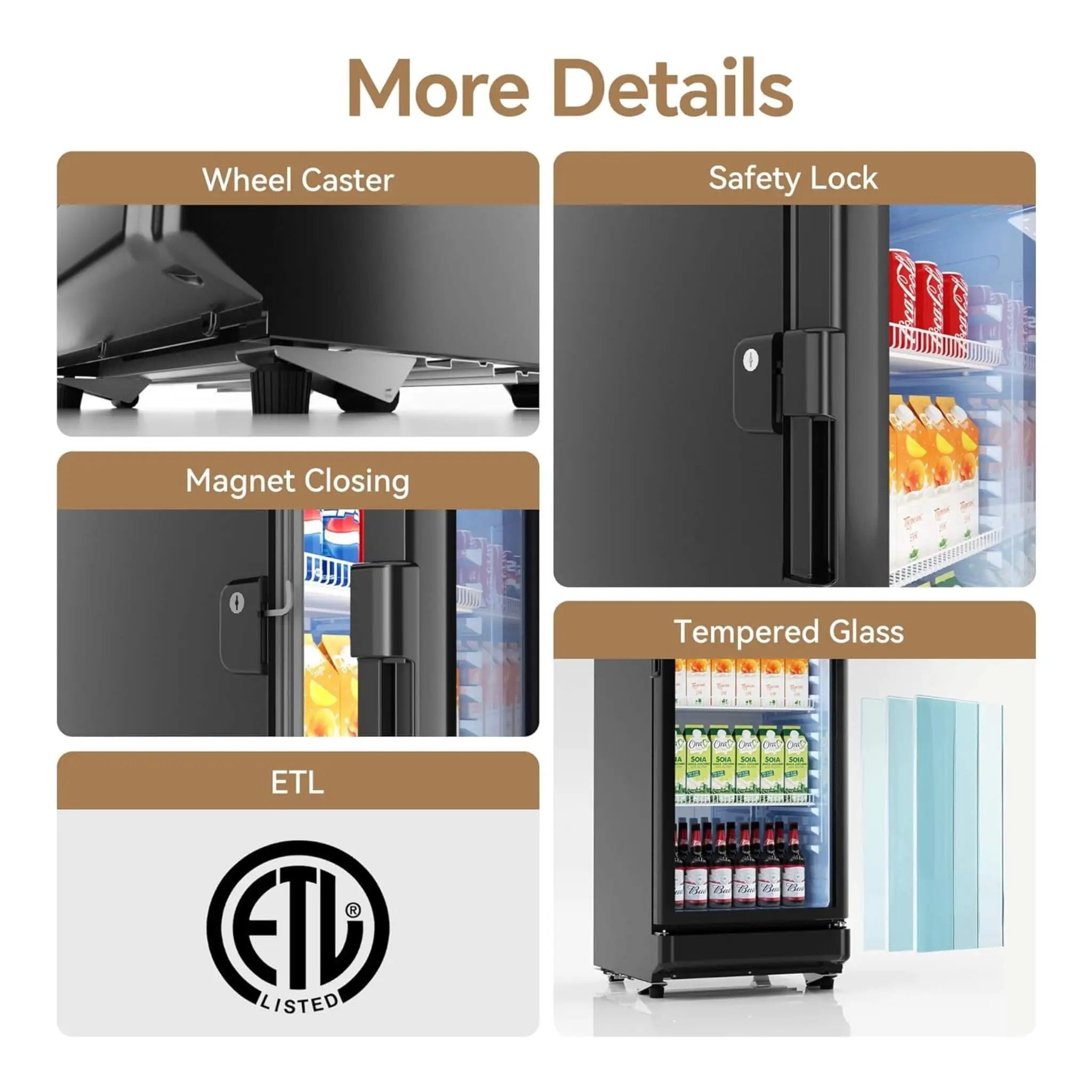 6.0 Cu.Ft Commercial Beverage Refrigerator With Glass Door And Adjustable Shelves (SAK28460) by SAKSBY WHOLESALE