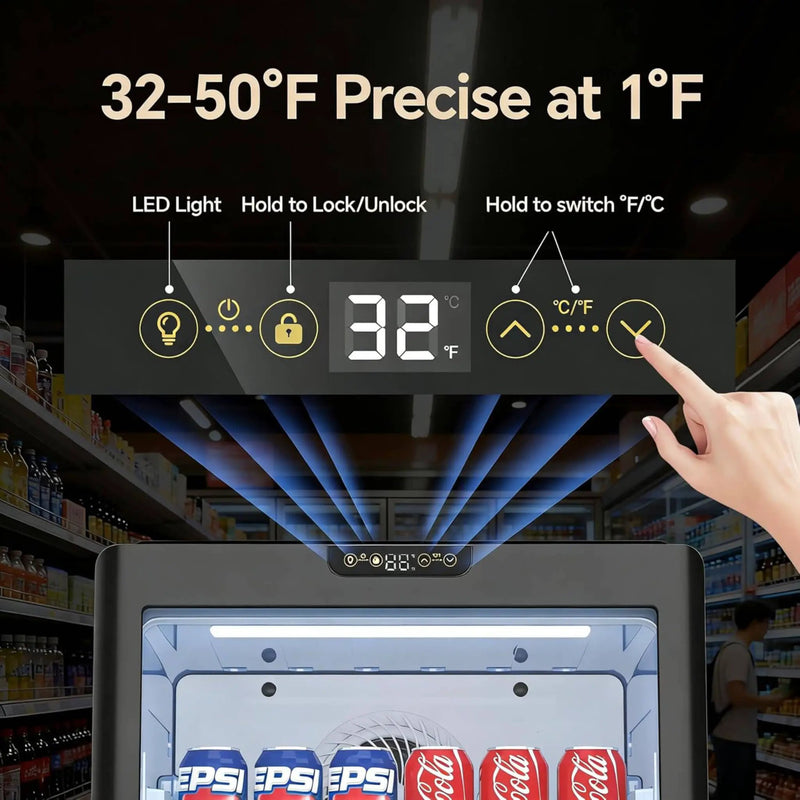 6.0 Cu.Ft Commercial Beverage Refrigerator With Glass Door And Adjustable Shelves (SAK28460) by SAKSBY WHOLESALE