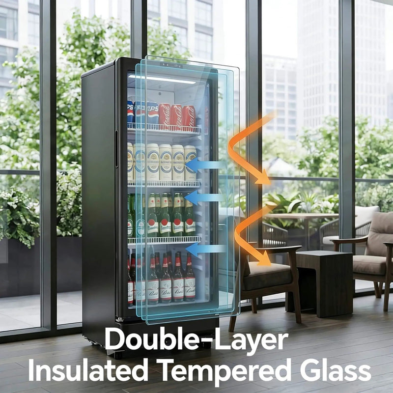 6.0 Cu.Ft Commercial Beverage Refrigerator With Glass Door And Adjustable Shelves (SAK28460) by SAKSBY WHOLESALE