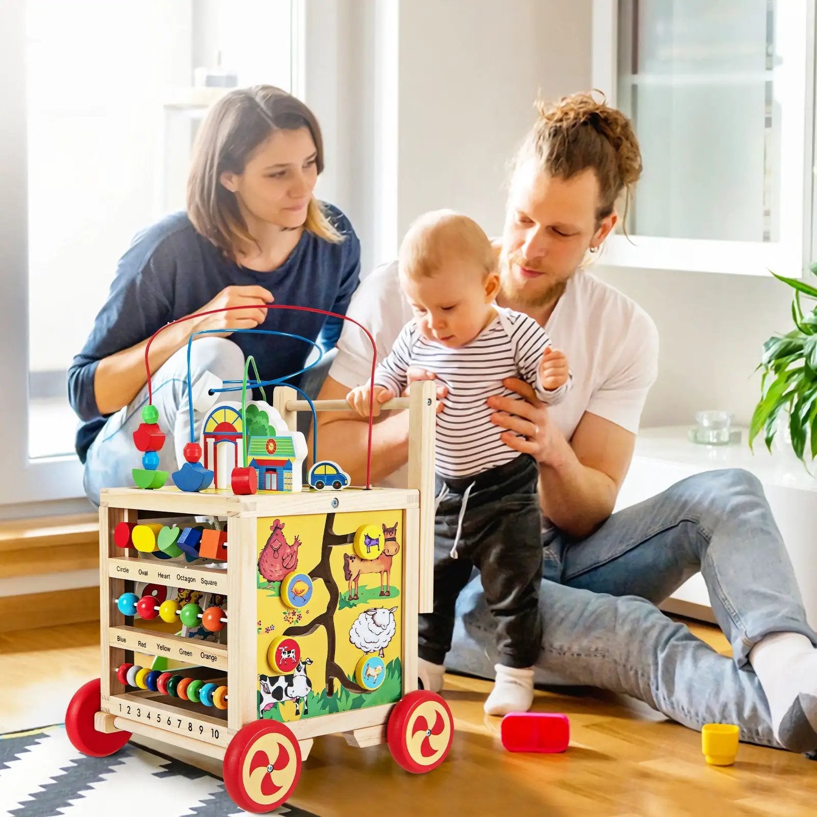 6-In-1 Developmental Learning Educational Toy with Bead Maze by DirectDeals