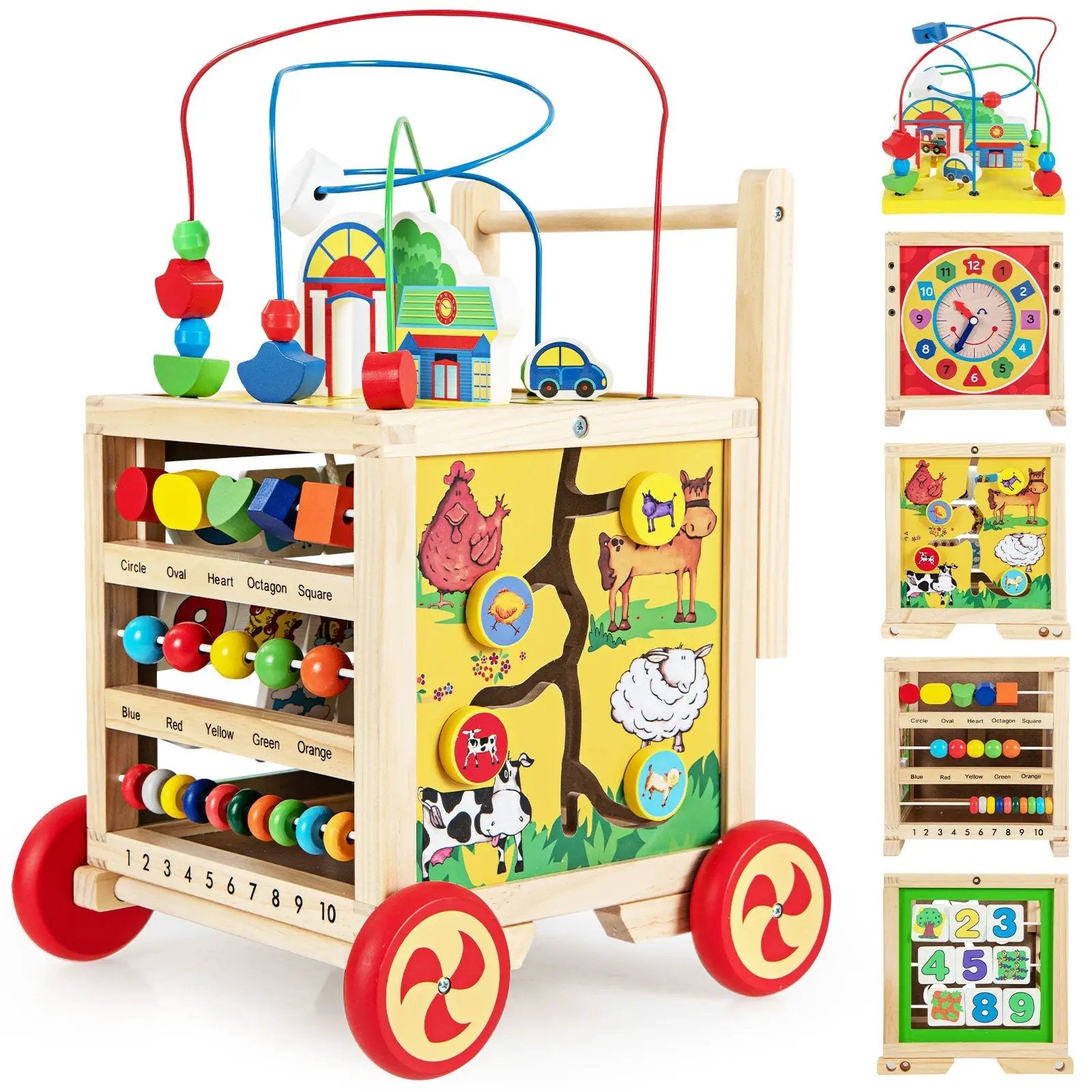 6-In-1 Developmental Learning Educational Toy with Bead Maze by DirectDeals