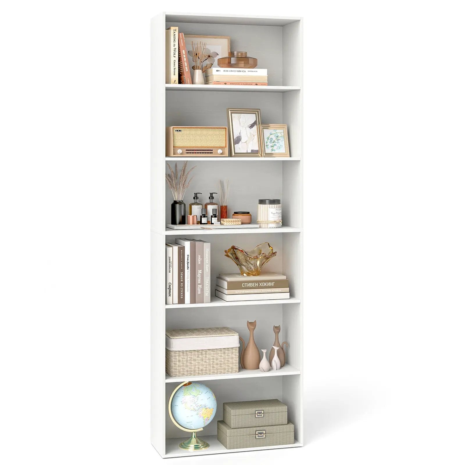 6-Tier Bookcase with 6 Open Shelves and Anti-Toppling Kits by DirectDeals