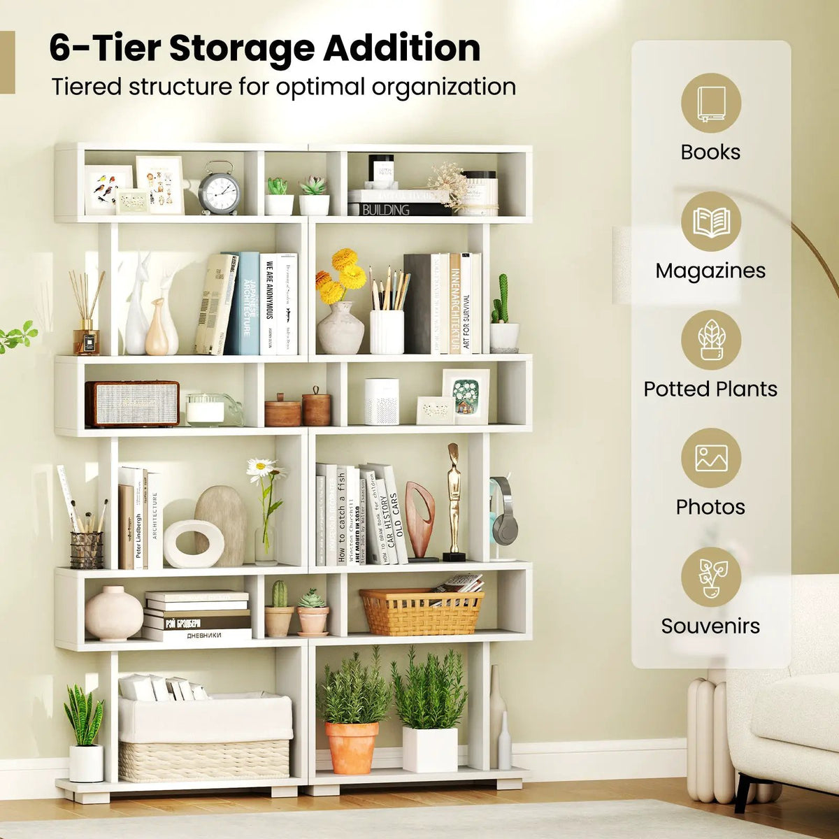 6-Tier Bookcase with Anti-Tipping Kit, photo 6 of 10