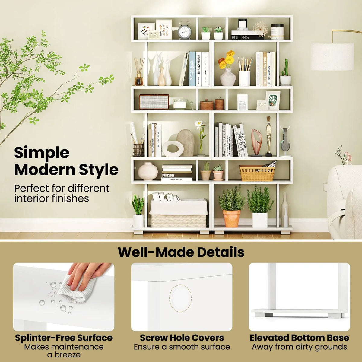 6-Tier Bookcase with Anti-Tipping Kit, photo 8 of 10