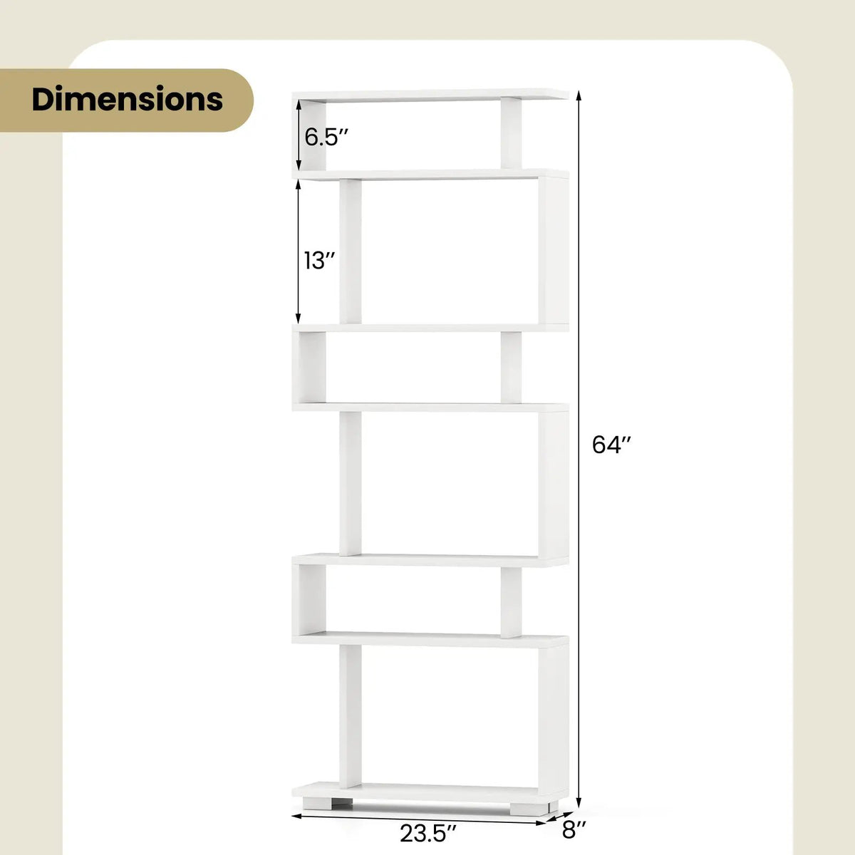 6-Tier Bookcase with Anti-Tipping Kit, photo 5 of 10