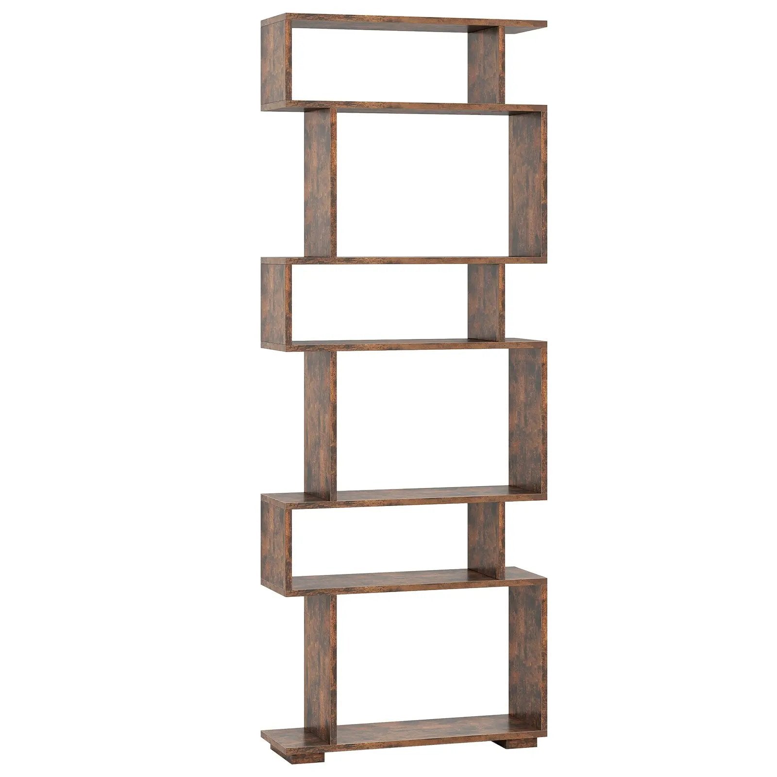 6-Tier Geometric Bookshelf with 2 Anti-Tipping Kits for Home Office by DirectDeals