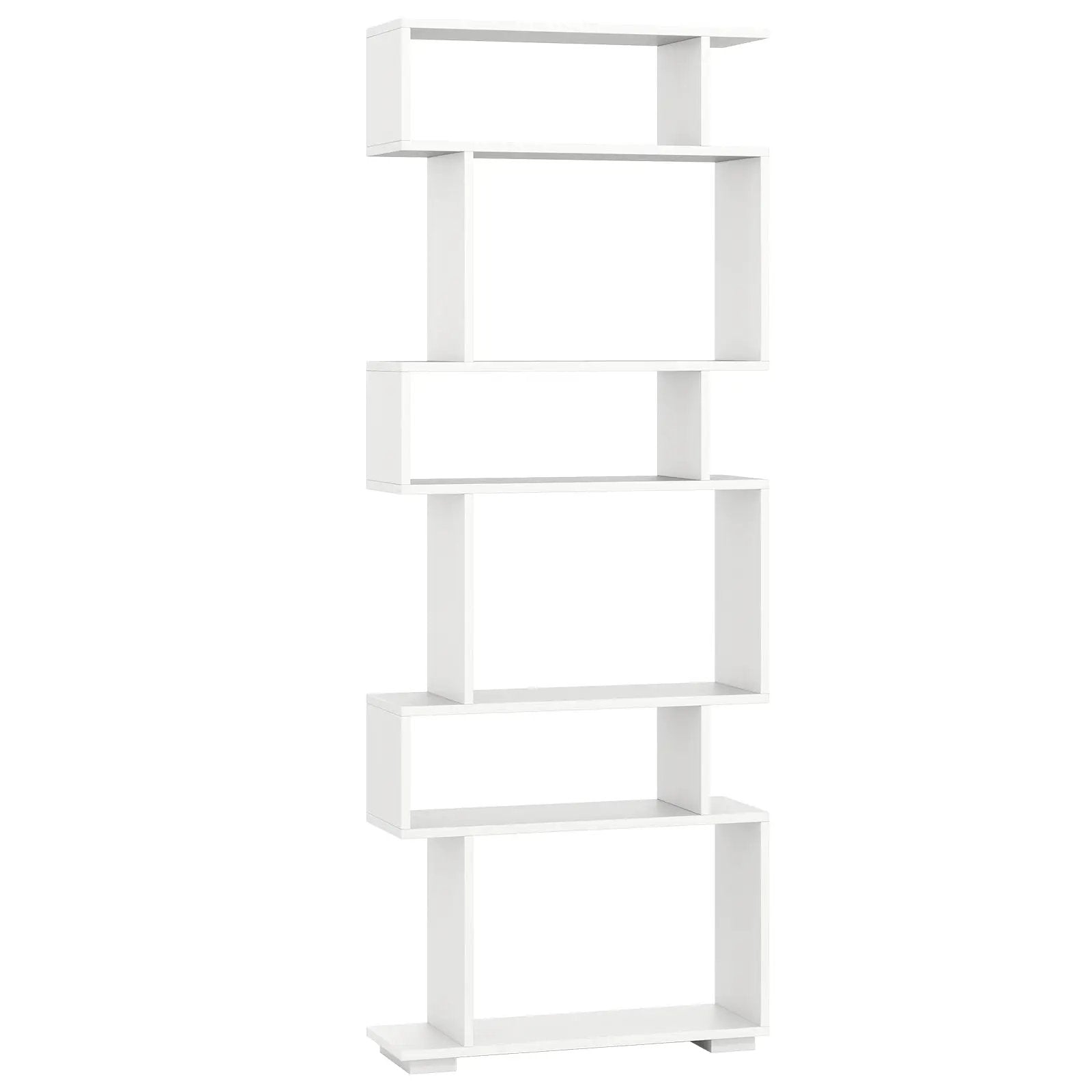 6-Tier Geometric Bookshelf with 2 Anti-Tipping Kits for Home Office by DirectDeals