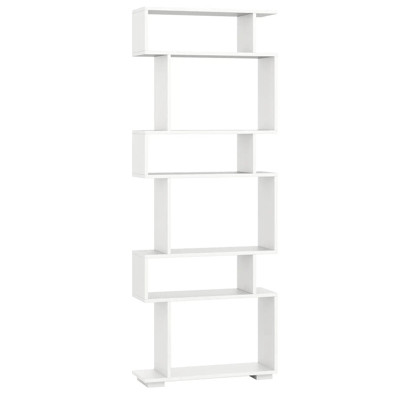 6-Tier Geometric Bookshelf with 2 Anti-Tipping Kits for Home Office by DirectDeals
