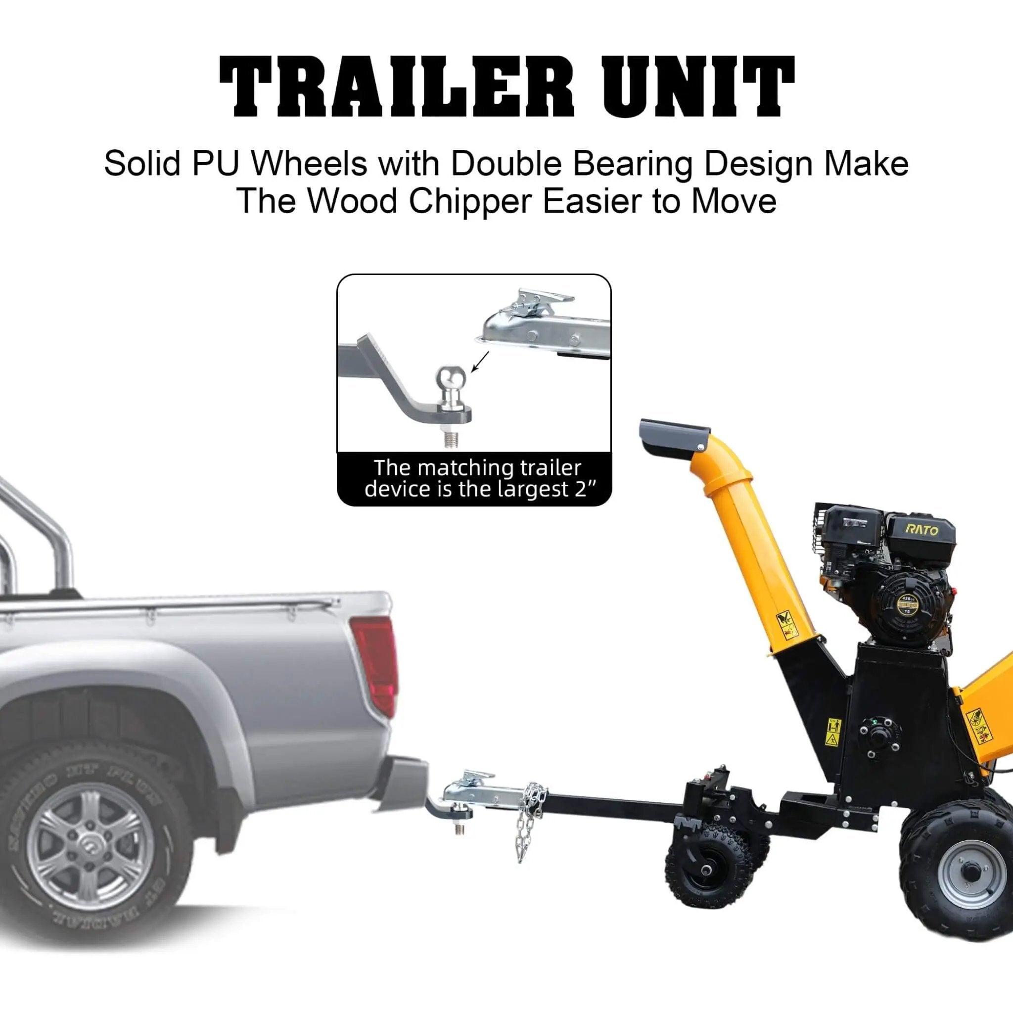 Heavy-Duty 6-Inch 420CC 15HP Gas Wood Chipper Shredder Mulcher With Tow Bar & Safety Stop Bar (SAK42731) by SAKSBY WHOLESALE