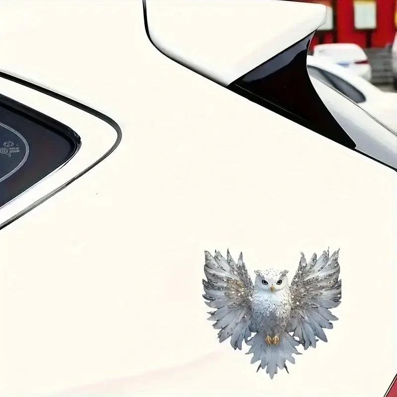6-Inch White Owl Vinyl Decal Artistic Sticker for Cars and Laptops by House Of Avana