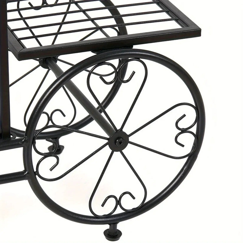 6-Tier Metal Garden Cart Plant Stand Iron Flower Display Rack by House Of Avana