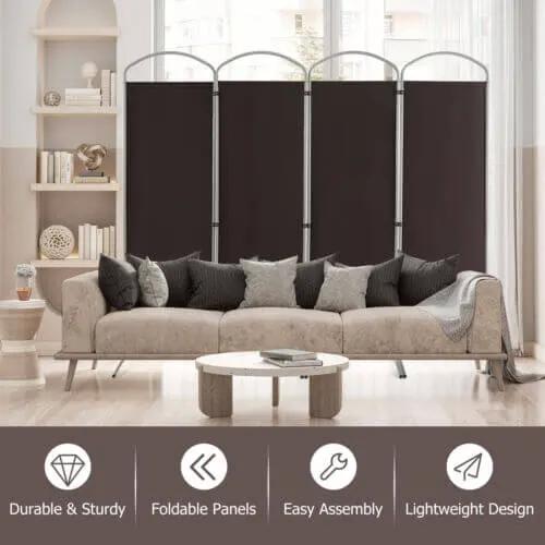 6.2Ft Folding 4-Panel Room Divider for Home Office Living Room, photo 6 of 11