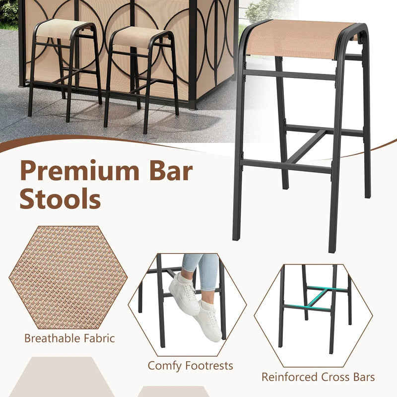 6.5 x 4 x 8 FT Grill Gazebo Set with 2 Bar Stools and Bar Table by DirectDeals
