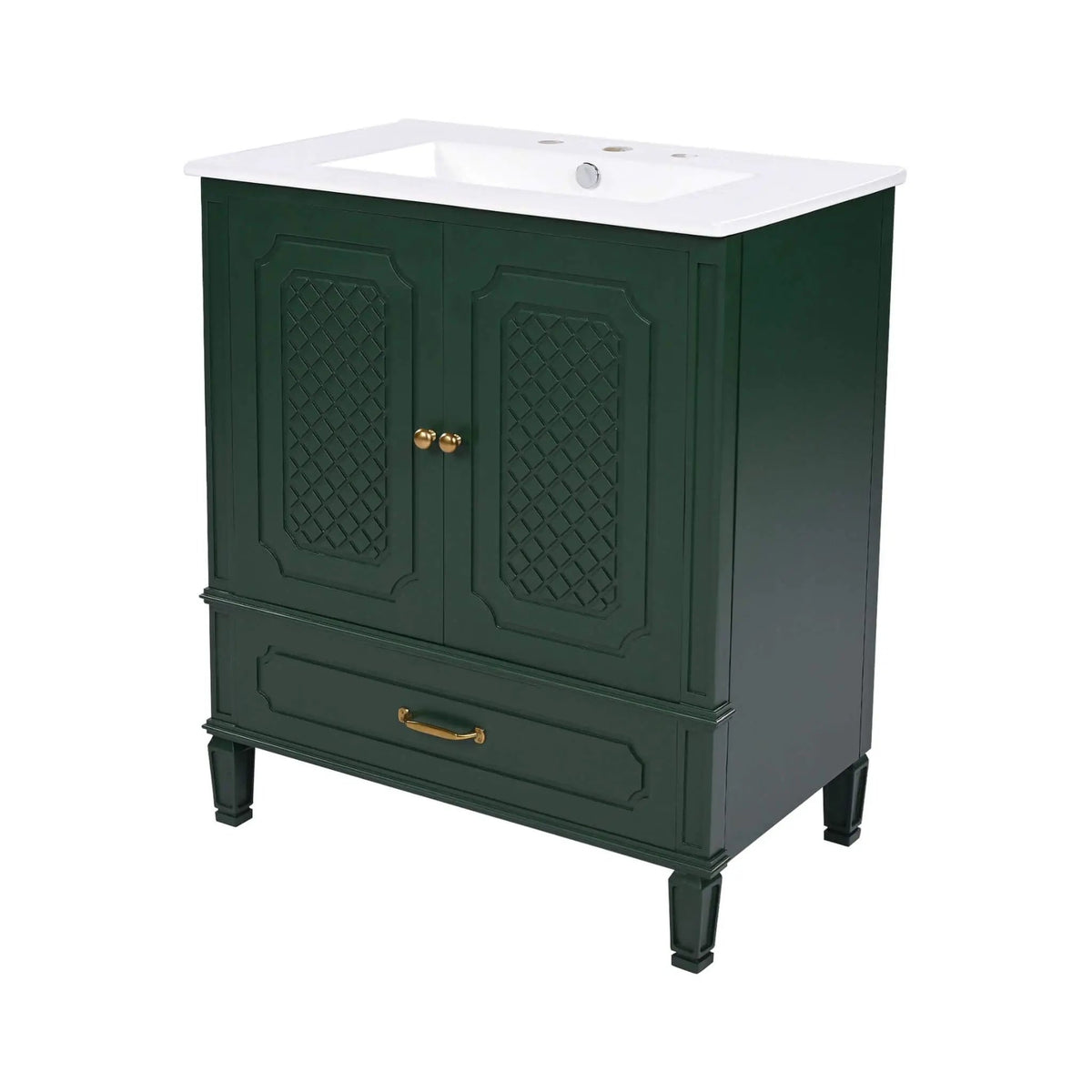 Nuvia 60-Inch Green Vintage Double Sink Vanity With Cabinets And Drawers (SAK26149) by SAKSBY WHOLESALE