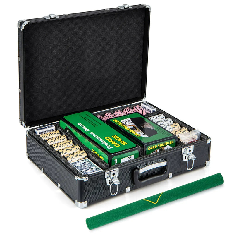 600-Piece Poker Chip Set 14 Gram Claytec Chips with Carrying Case-Black by DirectDeals