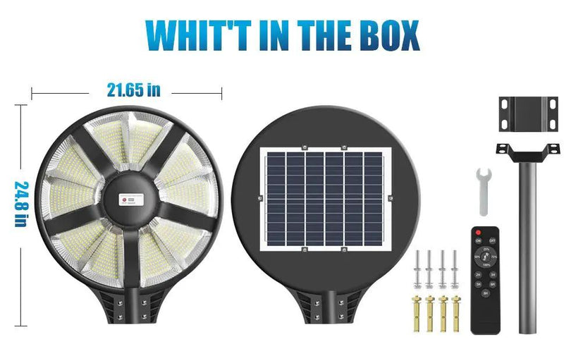 6000W Solar Street Light Outdoor Waterproof -Radar & Motion Sensing, Remote Control with 360° Wide Angle Lighting by Outdoor Solar Outlet