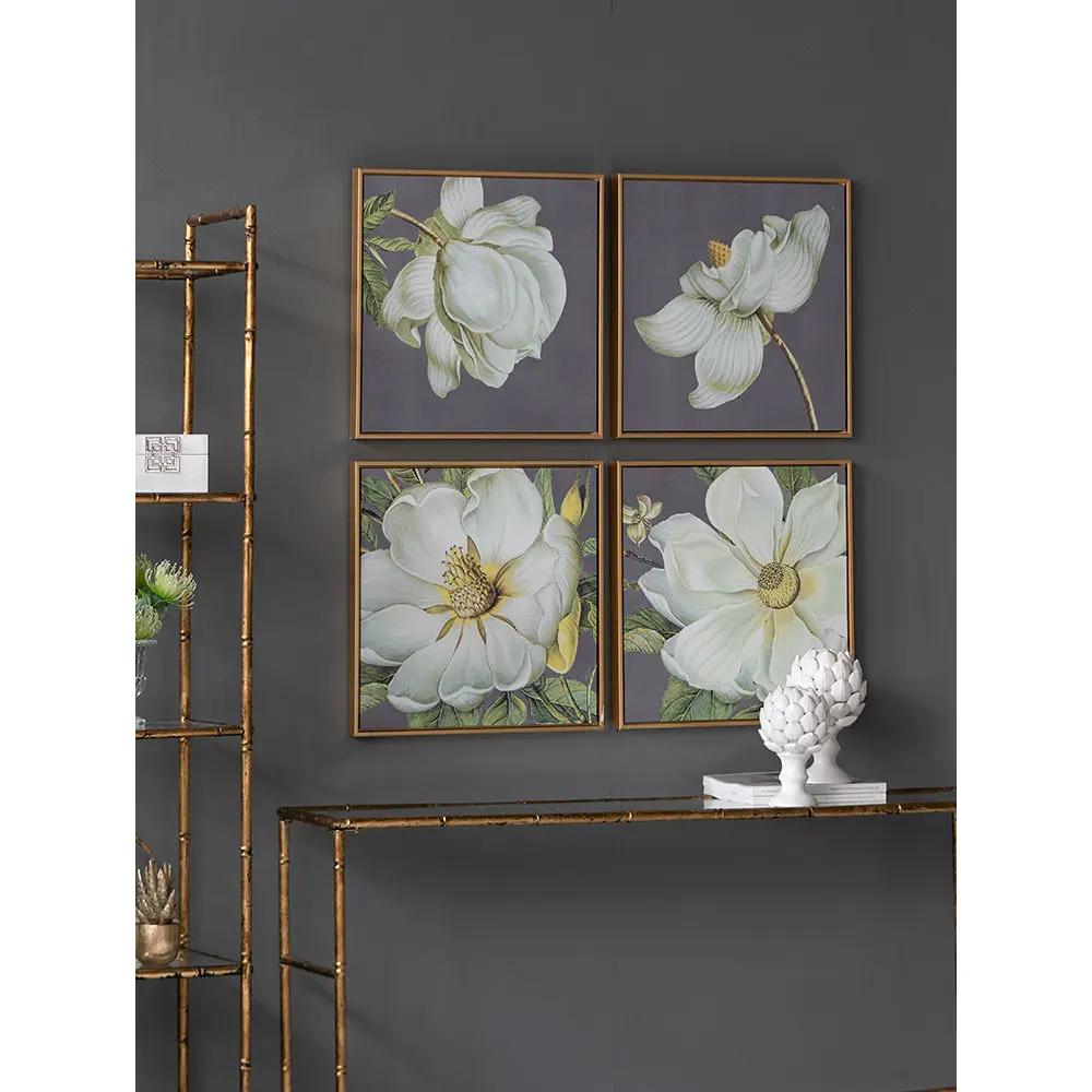 Botanical Wall Art Prints, Home Decor For Living Room Dining Room Bedroom Hallway (Set of 4) - Gray by Unique Piece Furniture
