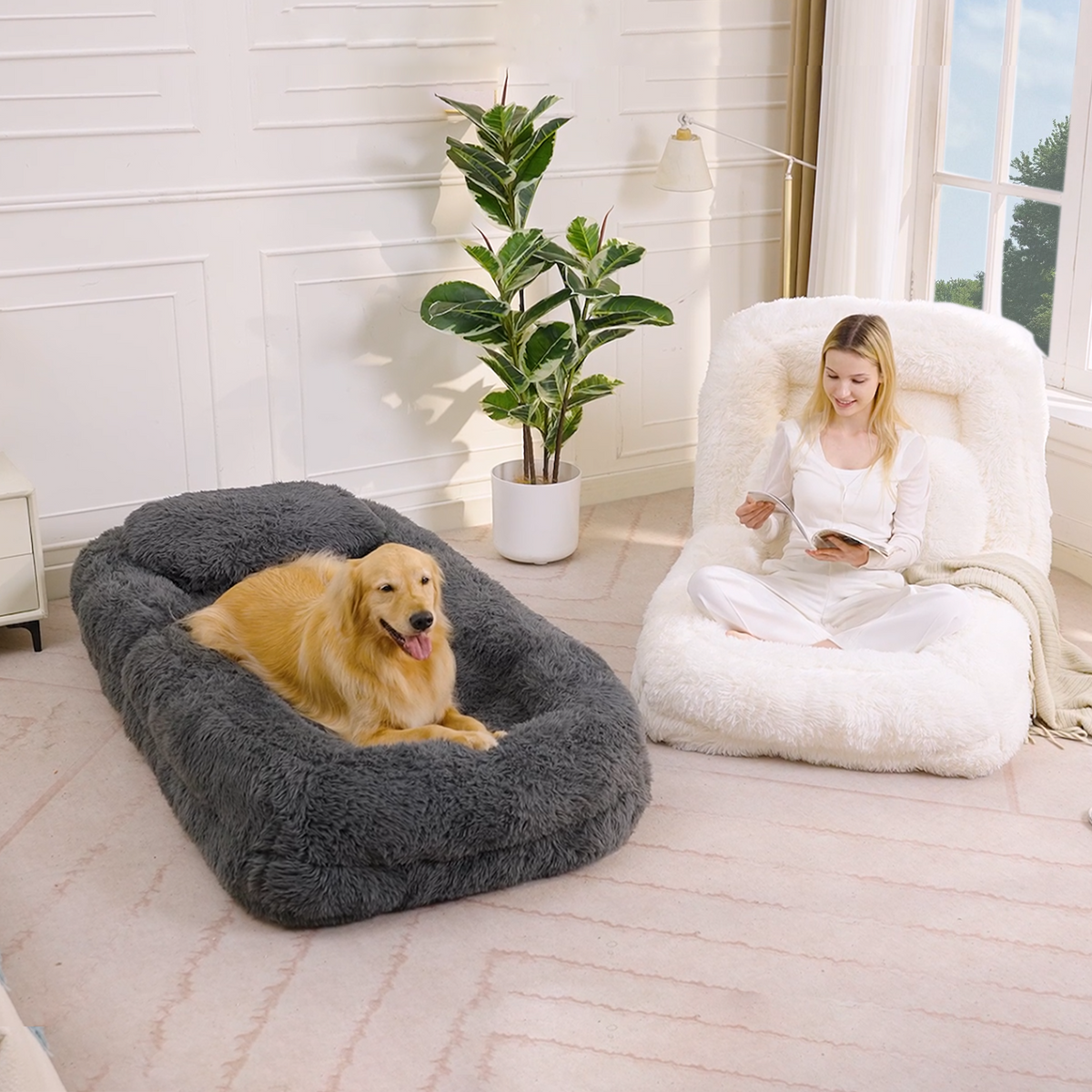 Human Dog Bed & Lazy Sofa - 5-Position Adjustable Floor Chair by HouseOfZazla