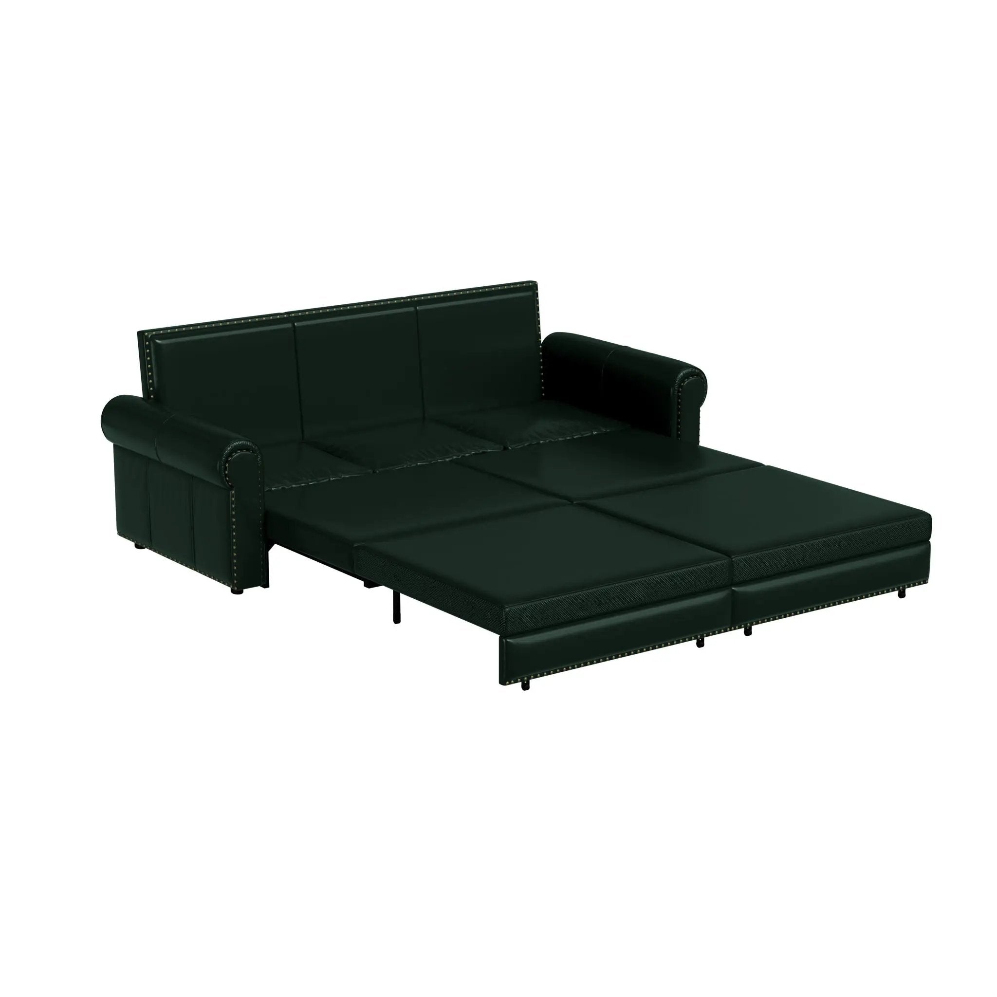 3 In 1 Convertible Sleeper Sofa With Nailhead Trim & Rolled Arm by HouseOfZazla