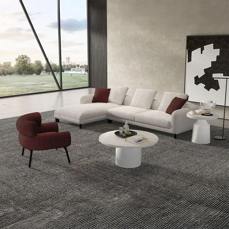 Mardi - Sectional Sofa With 6 Pillows - Maroon & Beige Tweed by Unique Piece Furniture