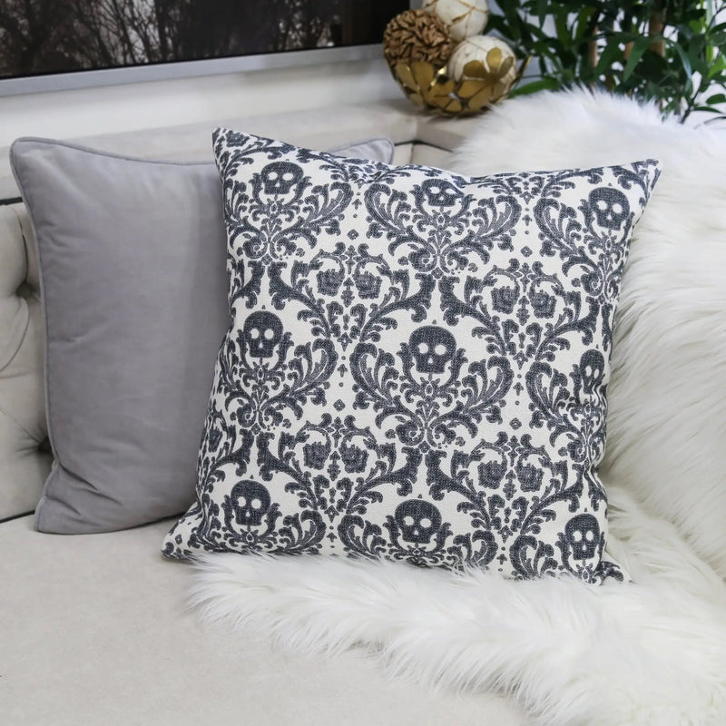 Baroque Skull Throw Pillow by HouseOfZazla