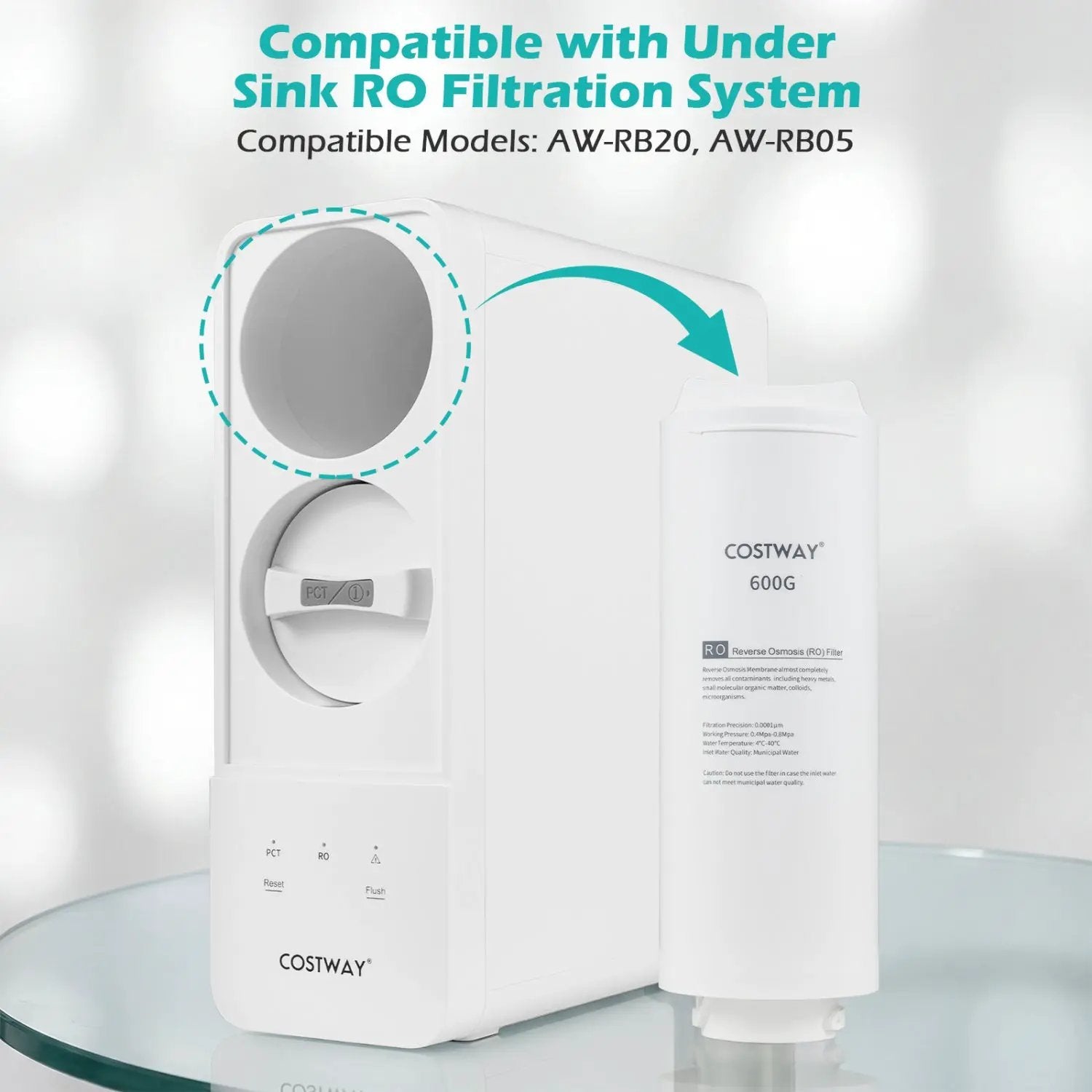 600 GPD Replacement RO Filter for AW-RB20/AW-RB05 Under-Sink Reverse Osmosis System by DirectDeals