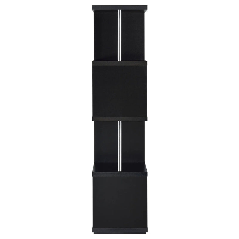 Baxter 67-inch 4-shelf Bookshelf Black and Chrome by Unique Piece Furniture