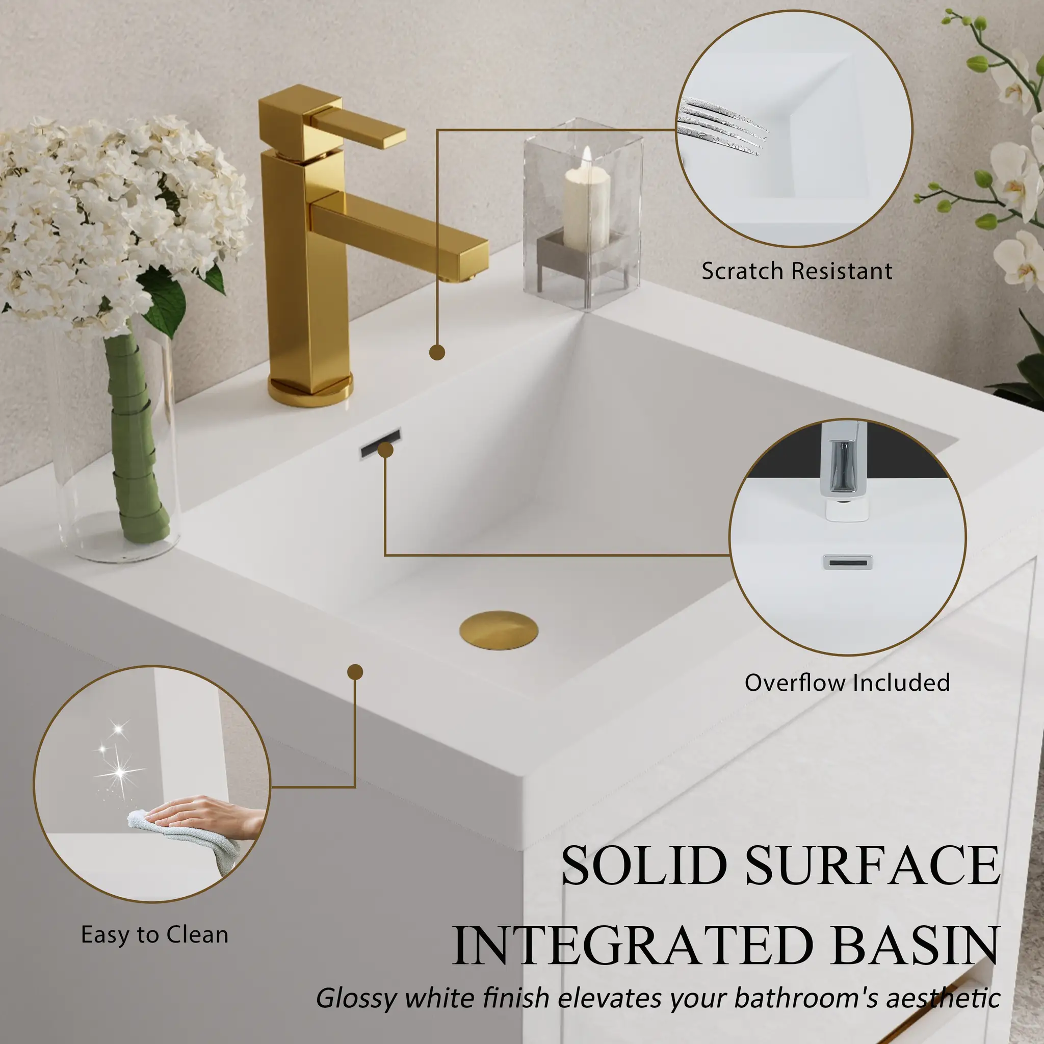 24" Freestanding Bathroom Vanity with Sink and Storage Cabinet by HouseOfZazla