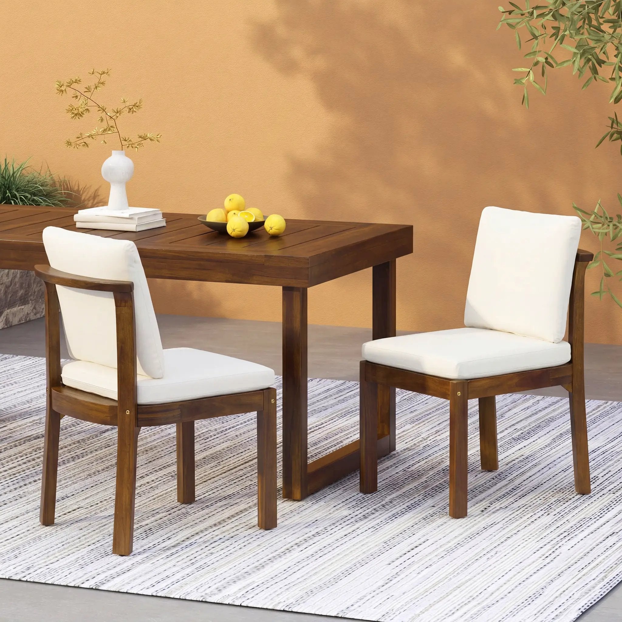 Acacia Wood Outdoor Dining Chair (Set of 2) by HouseOfZazla