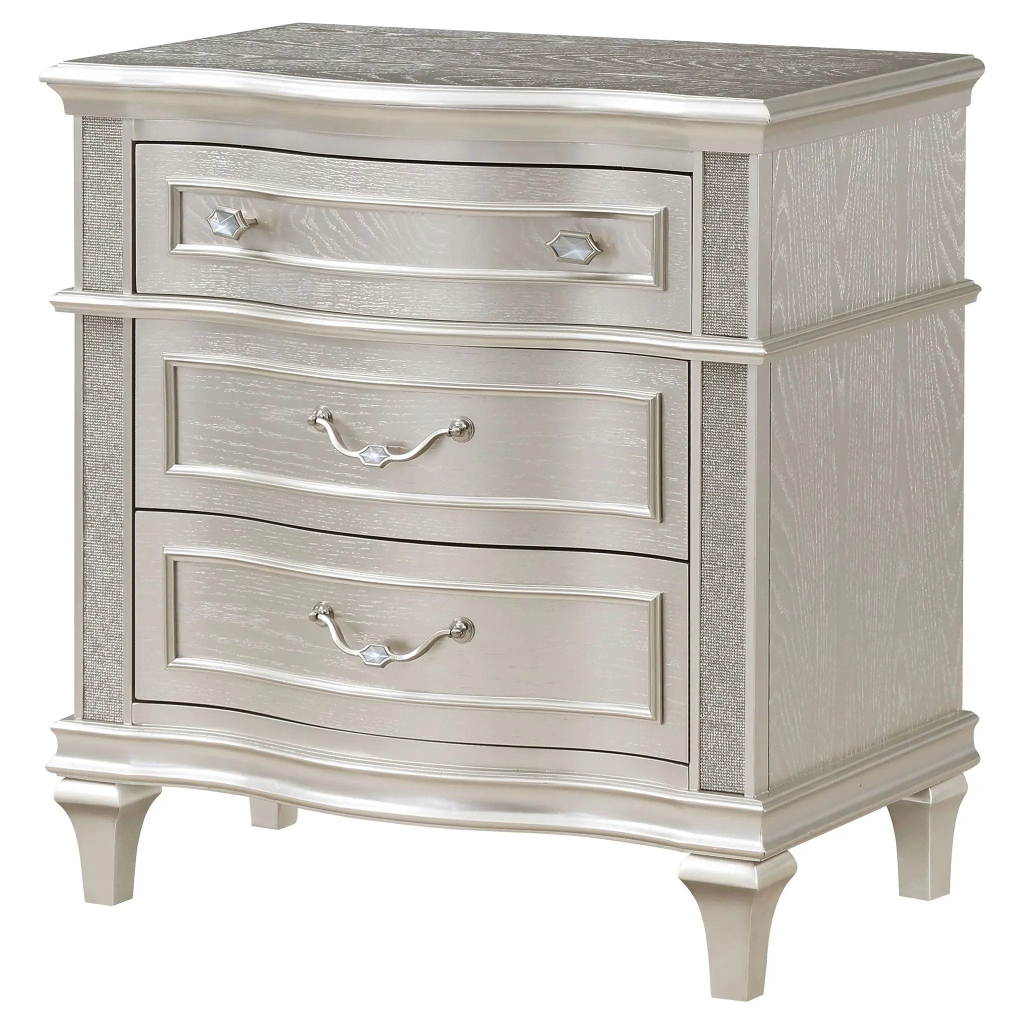 Evangeline - 3 Drawer Nightstand - Oak by HouseOfZazla