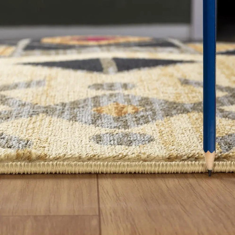 Tribes - 5'3" X 7'3" Southwest Area Rug Polypropylene - Cream by Unique Piece Furniture