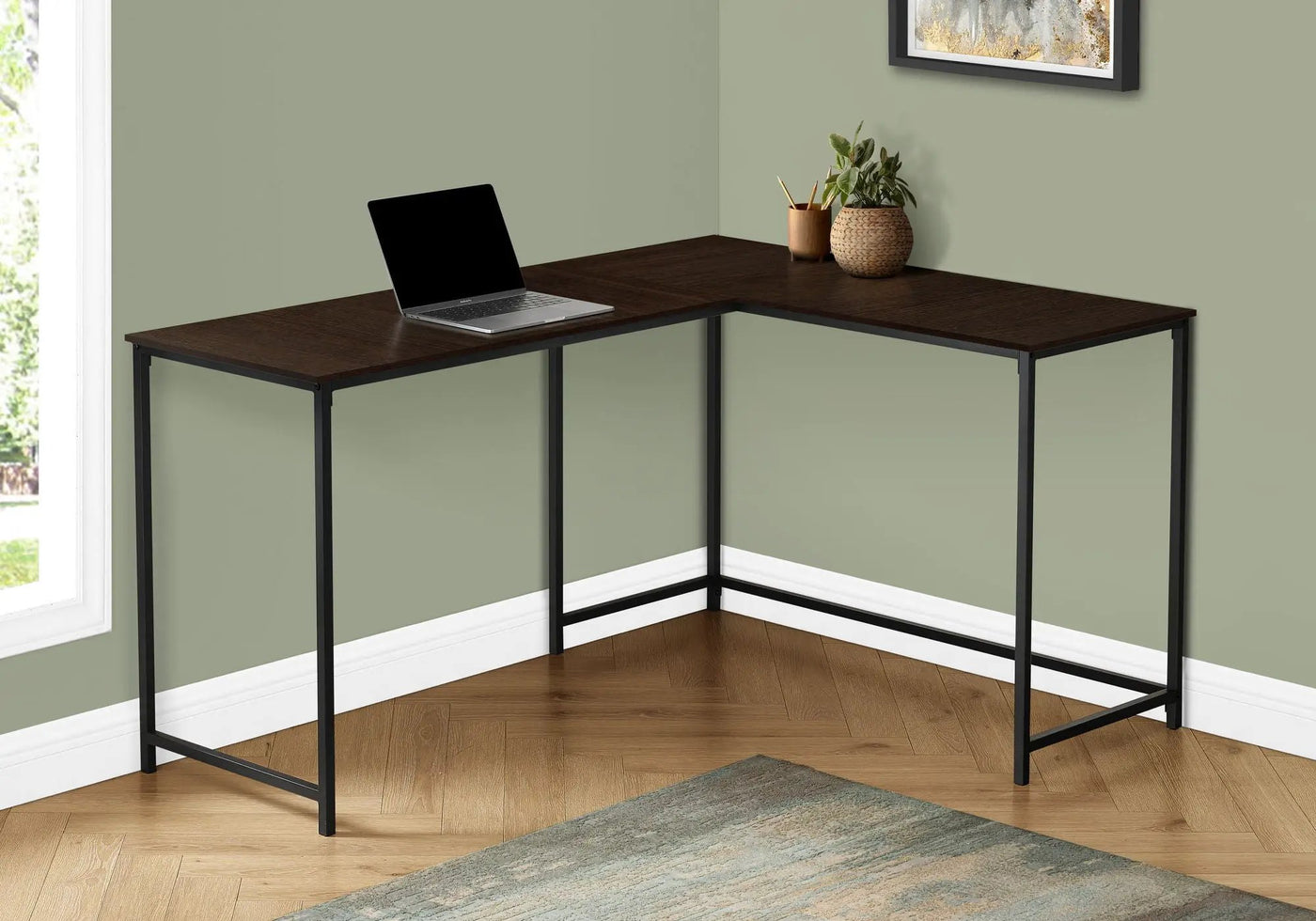 Computer Desk, Home Office, Corner, L Shape, Laptop, Marble Look Contemporary & Modern by Unique Piece Furniture