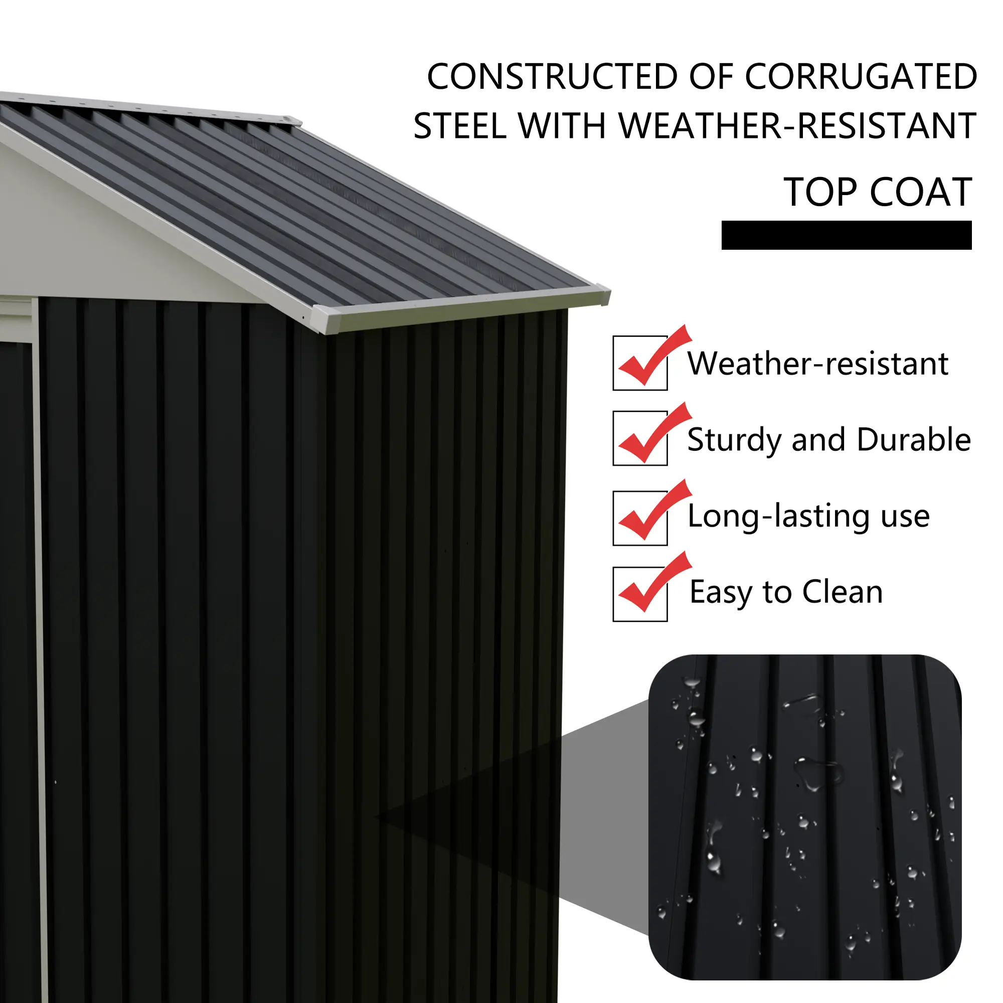 6 x 4 Ft Outdoor Storage Shed with Rack by HouseOfZazla