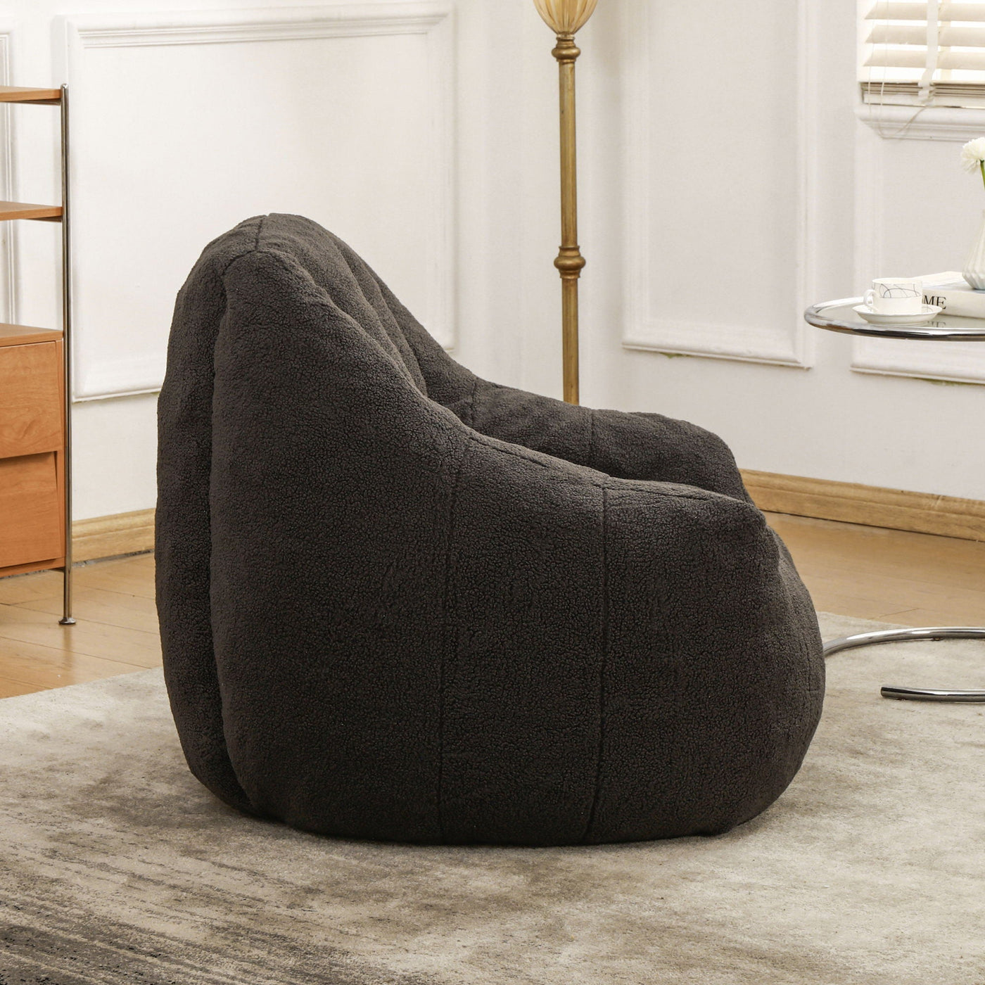 Comfy Bean Bag Chair With Memory Foam Filler, Tufted Soft by Unique Piece Furniture