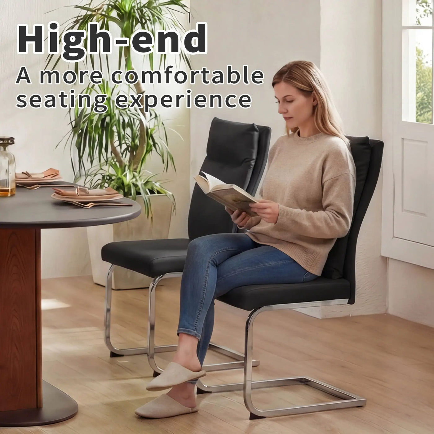 Modern Dining Chair SetWith Soft Cushion Backrest (2 Pieces) by Unique Piece Furniture
