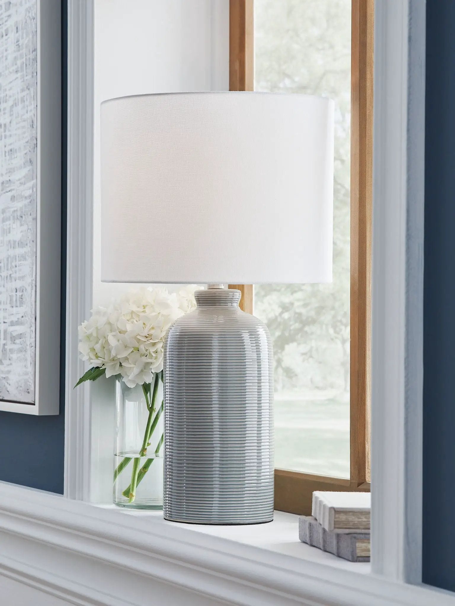 Wimlow - Ceramic Table Lamp - Gray Blue by Unique Piece Furniture