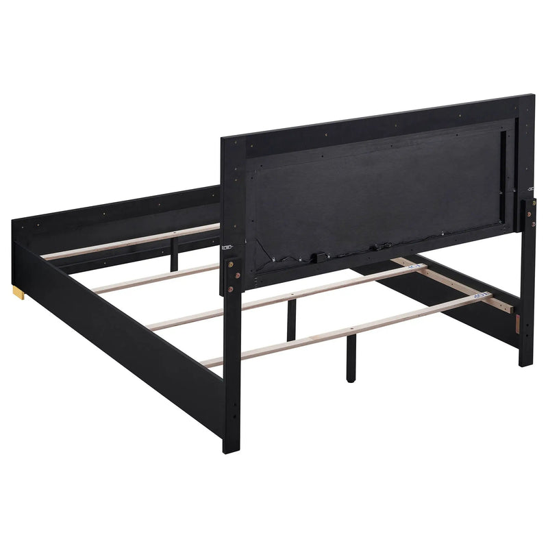 Medici - Eastern King LED Headboard Bed - Black by HouseOfZazla
