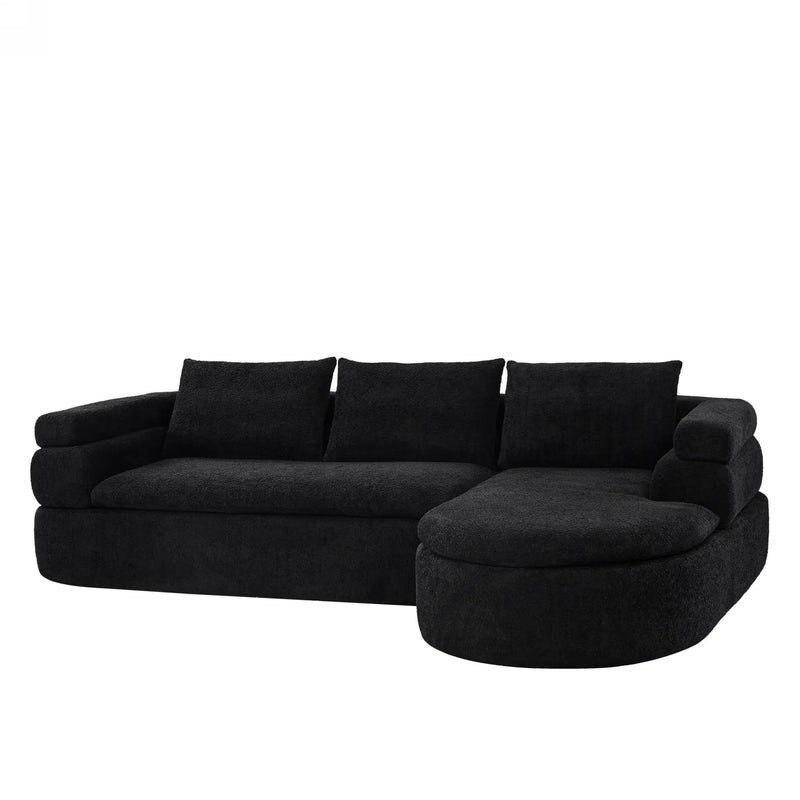 106" L-Shape Sectional Sofas (Black) by HouseOfZazla