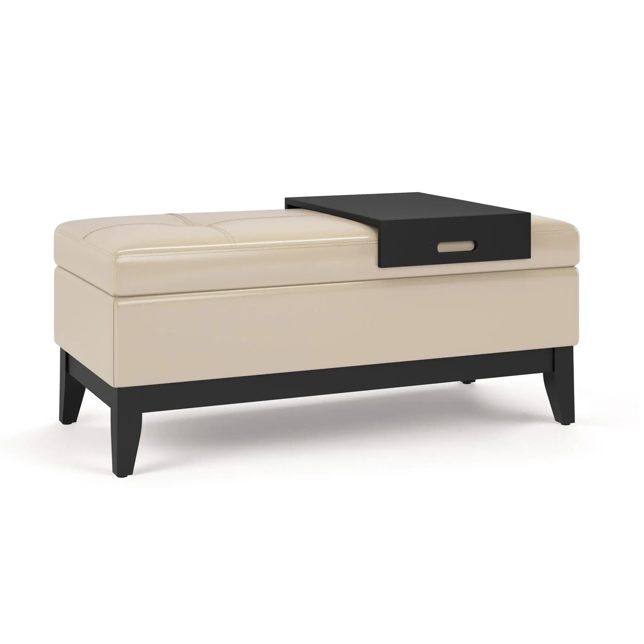 Oregon - Contemporary Storage Ottoman Bench With Tray by HouseOfZazla