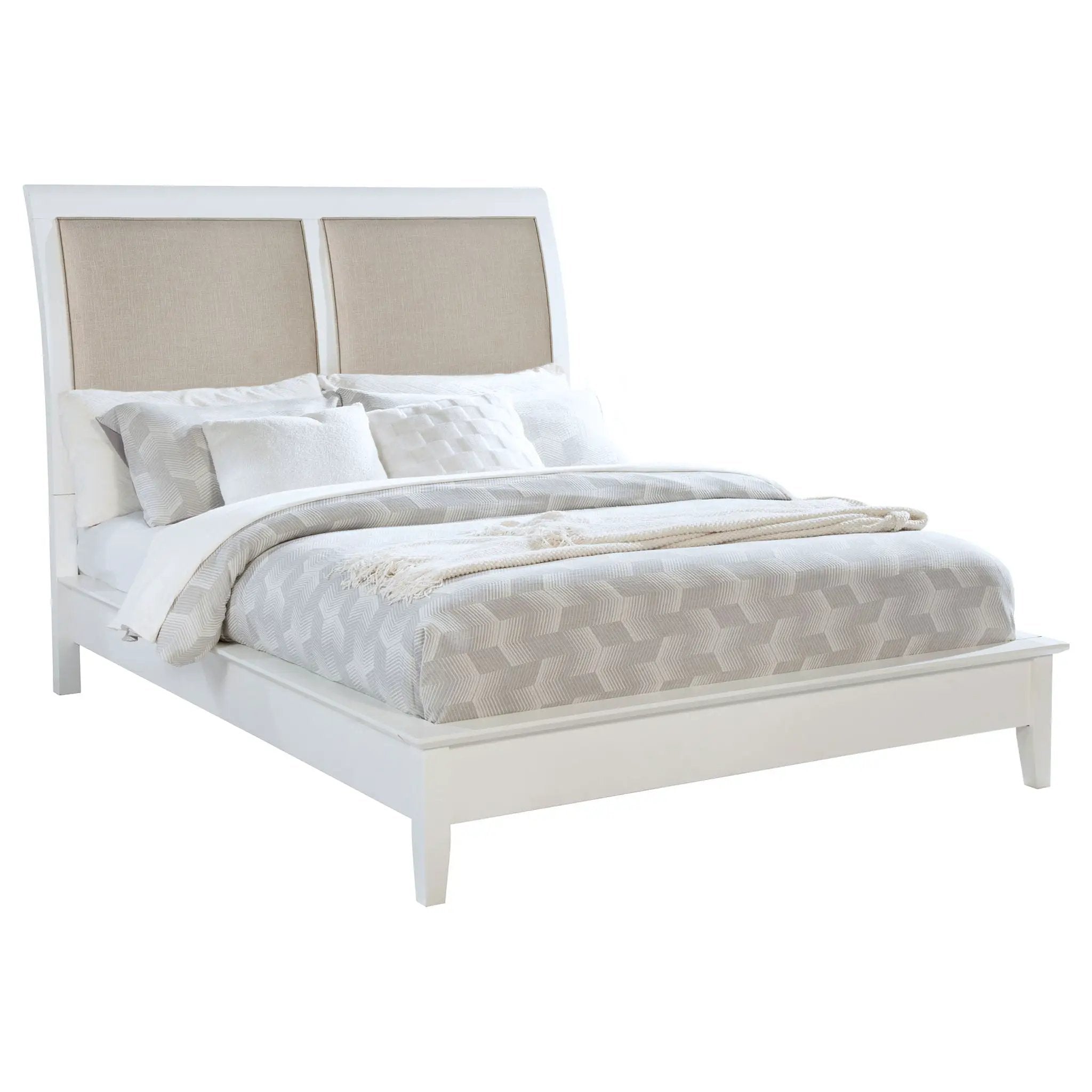 Bexhill 56-inch Upholstered California King Panel Bed White by Unique Piece Furniture