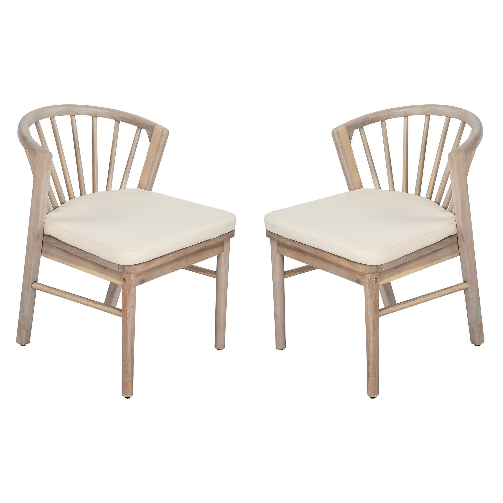 Outdoor Dining Chairs Set of 2, Acacia Wood Patio Chairs by HouseOfZazla