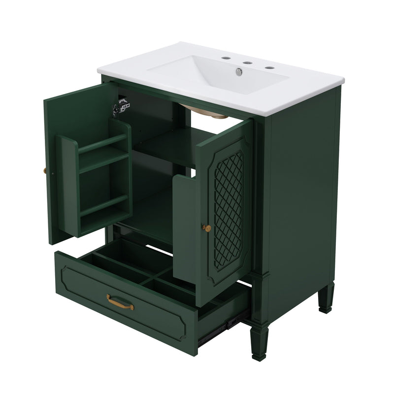 Bathroom Vanity With Sink, Soft Closing Door, Multi Functional Storage by HouseOfZazla