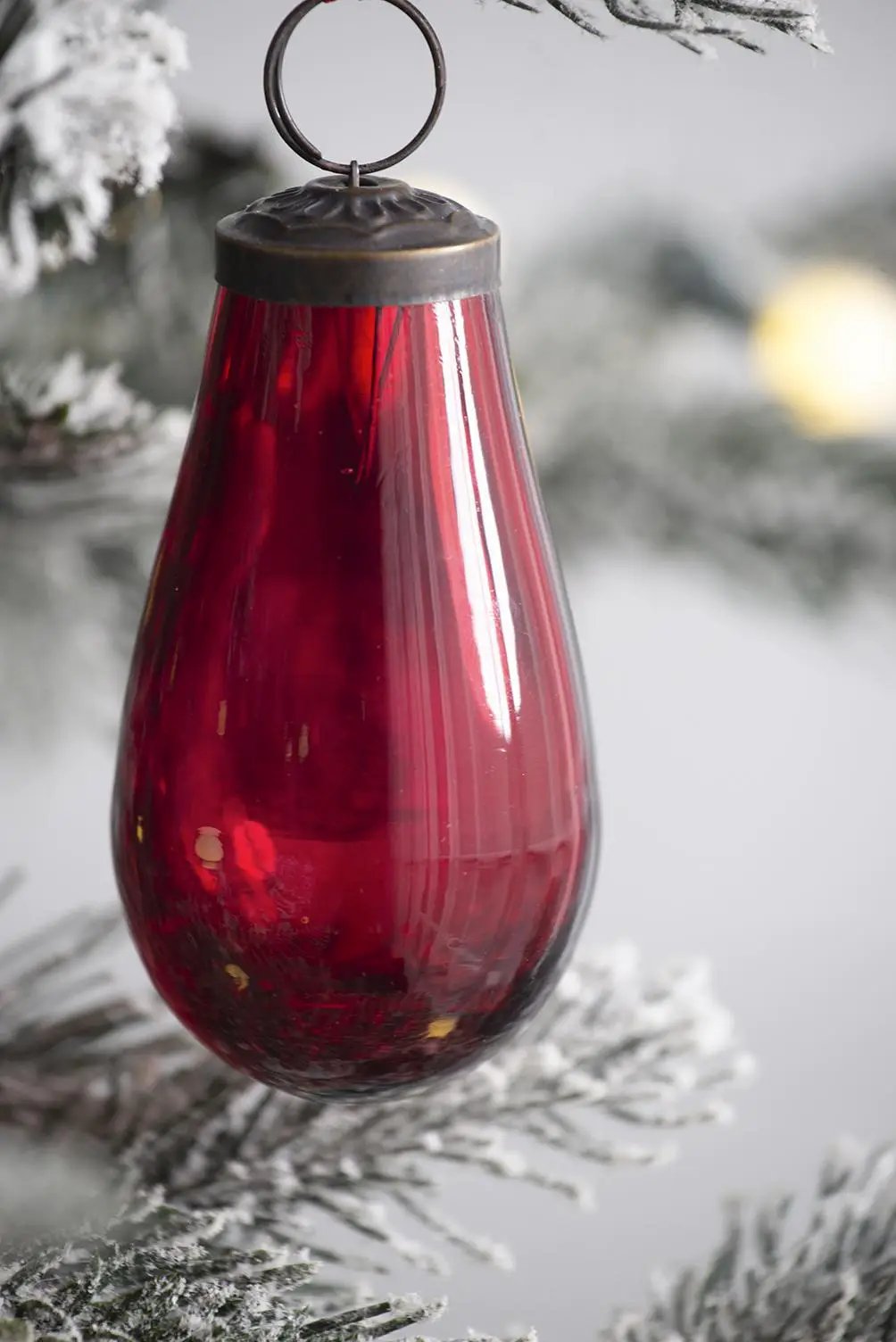 Luster Tear Drop Ornament, Glass Decorative Hanging Christmas Tree Ornaments For Holiday Party Decorations (Set of 12) by HouseOfZazla