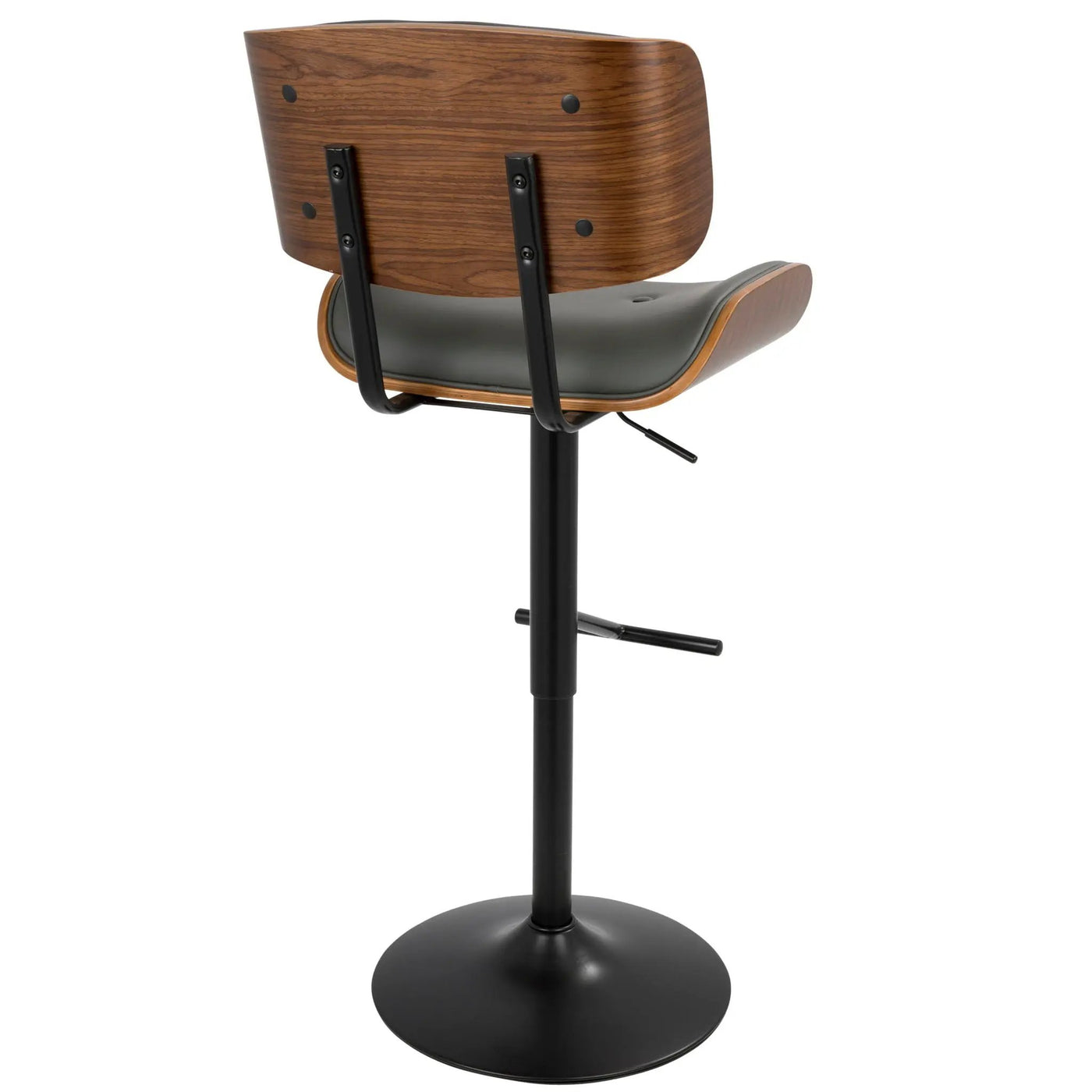 Lombardi - Mid Century Modern Adjustable Barstool With Swivel With Straight T Footrest (Set of 3) by HouseOfZazla