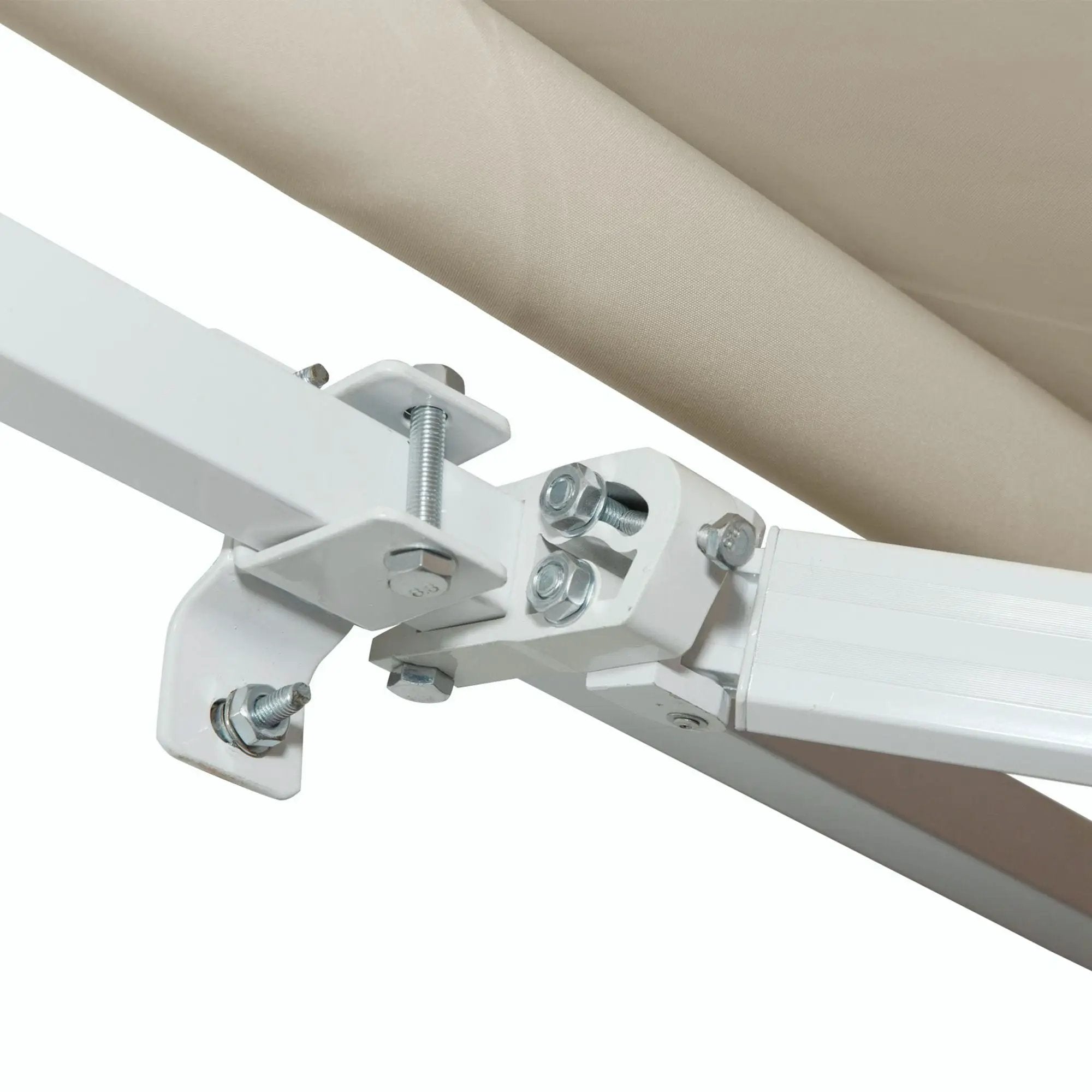 Outsunny - 12' x 8' Retractable Awning Patio Awnings Sun Shade Shelter With Manual Crank Handle, 280G / M² Uv & Water-Resistant Fabric And Aluminum Frame For Deck, Balcony, Yard - Cream White by Unique Piece Furniture