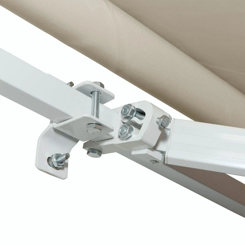 Outsunny - 12' x 8' Retractable Awning Patio Awnings Sun Shade Shelter With Manual Crank Handle, 280G / M² Uv & Water-Resistant Fabric And Aluminum Frame For Deck, Balcony, Yard - Cream White by Unique Piece Furniture