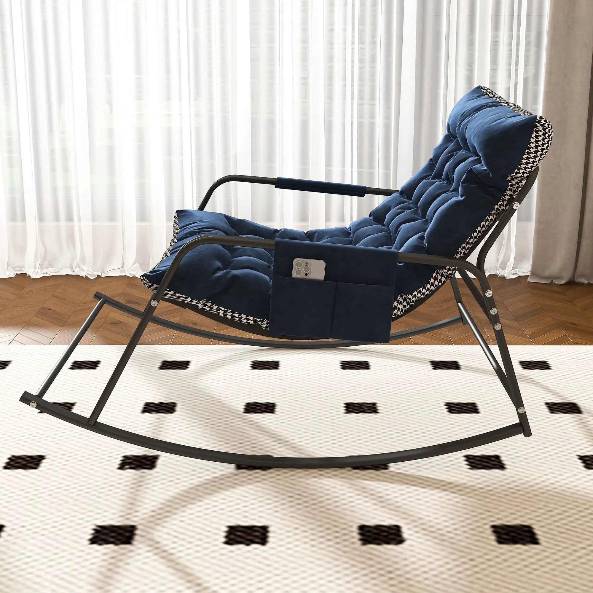 Rocking Chair With Storage, Cushions & Armrests by Unique Piece Furniture
