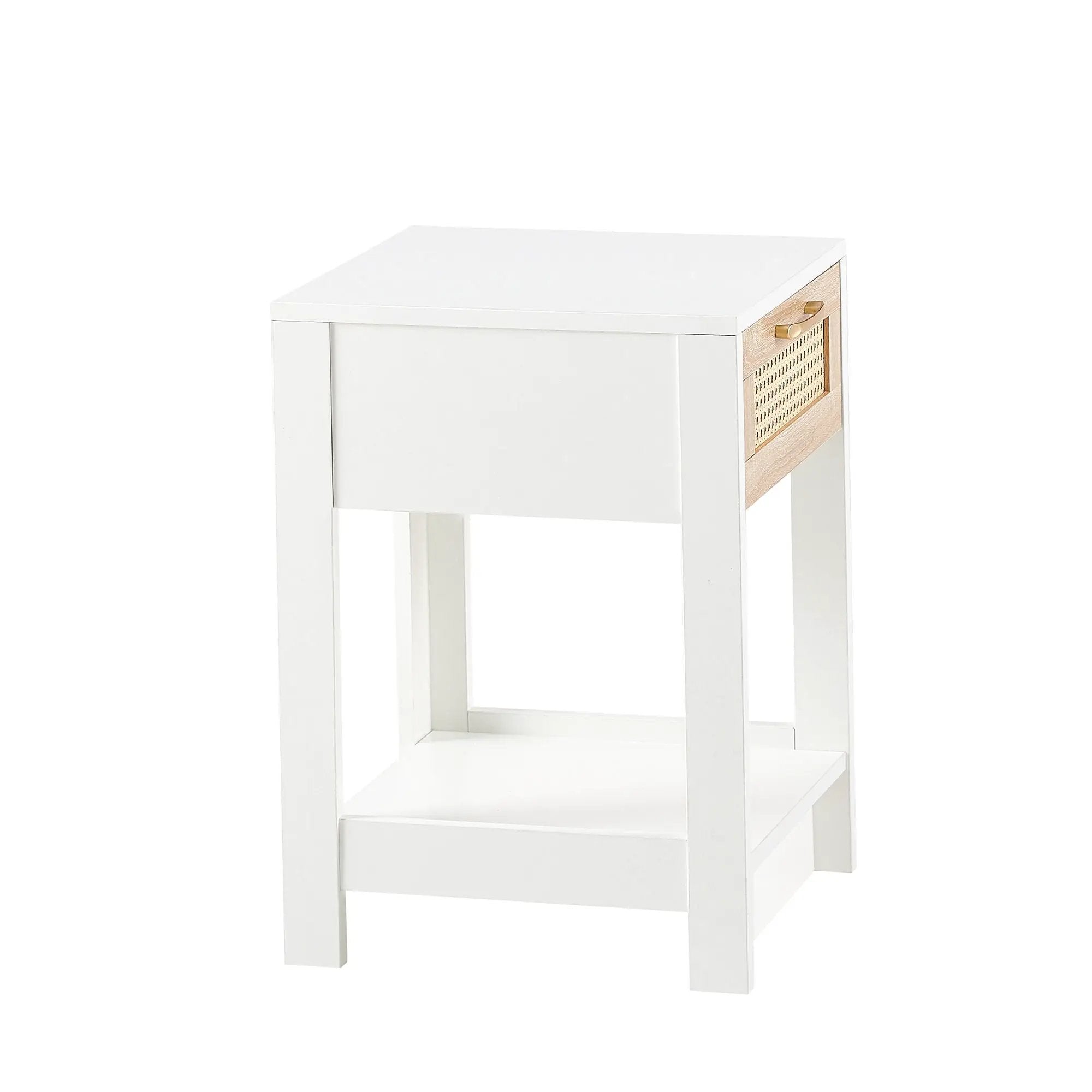 15.75" Rattan End Table With Drawer, Modern Nightstand, Side Table For Living Room, Bedroom by HouseOfZazla
